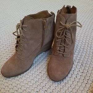 Lucky Brand Leather Wedge Booties